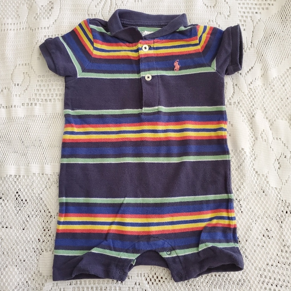 Ralph Lauren baby polo striped onesie
